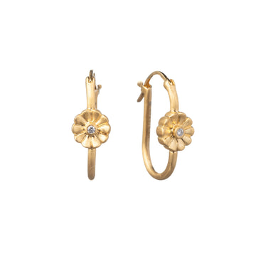 Flower Oval Hoop Earrings