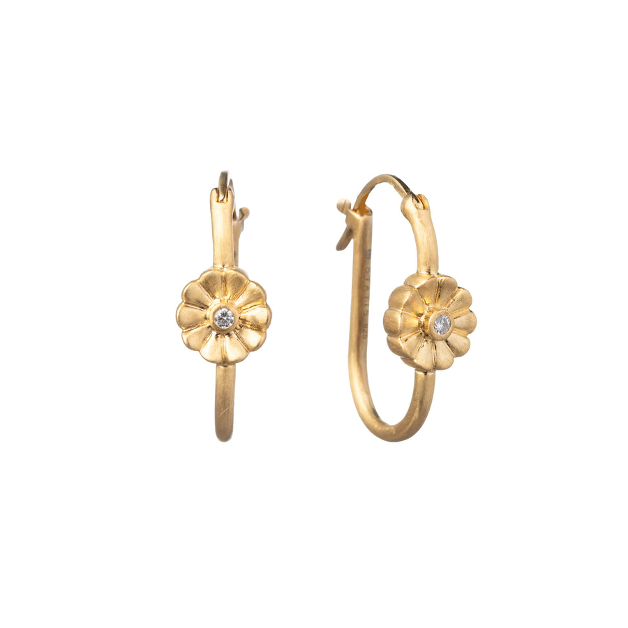 Flower Oval Hoop Earrings